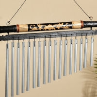 Музыка ветра "Восток" бамбук, дерево, алюминий 40х2х40 см