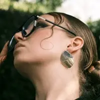 Серьги металл "Тренд" плетение, цвет золото с серебром