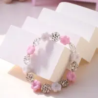 Браслет детский &laquo;Выбражулька&raquo; цветочки нежные, цвет бело-розовый