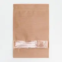 Пакет фасовочный, крафт, зип - лок, с окном, 20(4) х 30 см