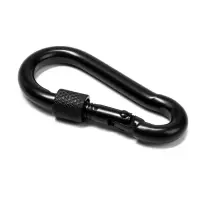 Карабин монтажный с фиксатором ТУНДРА krep, DIN5299D, 6&times;60 мм, черный, 1 шт.