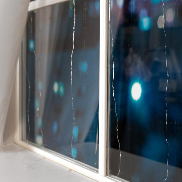 Гирлянда &laquo;Занавес&raquo; 1.6 &times; 1.6 м роса, IP20, серебристая нить, 160 LED, свечение белое, 8 режимов, 220 В