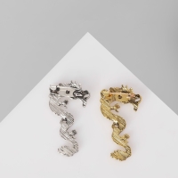 Брошь &laquo;Дракон&raquo; извилистый (неделимая фасовка 12 шт., цена за шт.), цвет МИКС