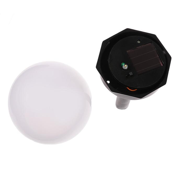Садовый светильник на солнечной батарее &laquo;Малый шар&raquo;, 10&times;32&times;10 см, 1 LED, свечение тёплое белое