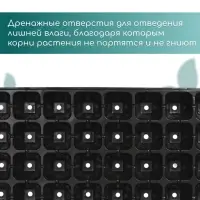Кассета для рассады, на 32 ячейки, по 110 мл, пластиковая, чёрная, 53.5&times;27&times;5.5 см, Greengo