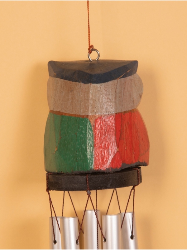 Музыка ветра "Совёнок" дерево, алюминий, 8х8х80 см,