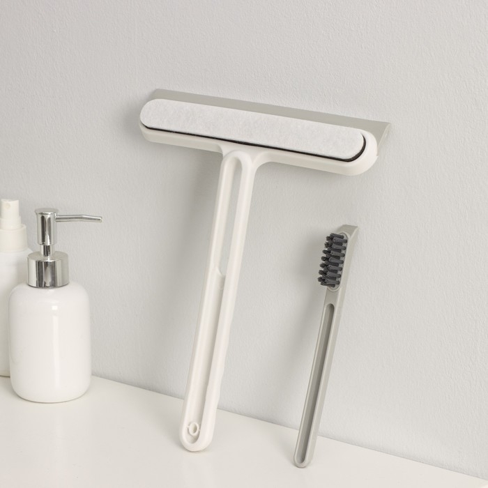 Щётка для окон Raccoon &laquo;Компакт&raquo;, дополнительная щётка в ручке 17,5&times;15 см, сгон TPR 22 см, абразивная моющая часть 26,5&times;22&times;4,5 см