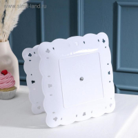 Этажерка-фруктовница квадратная &laquo;Вивьен&raquo;, 2 яруса, 20&times;20 см, 24&times;24 см, цвет белый