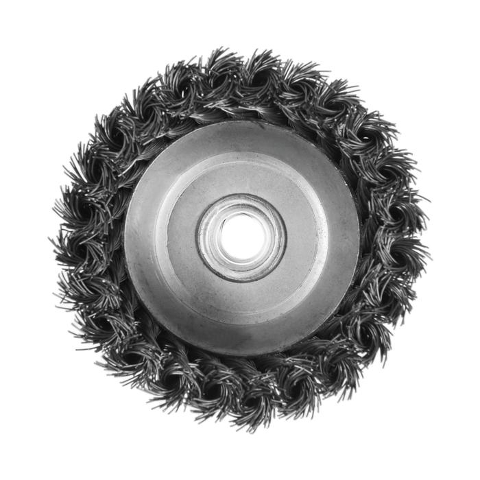 Щетка металлическая для УШМ ТУНДРА, крученая проволока, &laquo;чашка&raquo;, М14, 100 мм