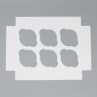 Коробка для капкейков, кондитерская упаковка двухсторонняя, 6 ячеек &laquo;Розы&raquo;, 25 х 17 х 10 см