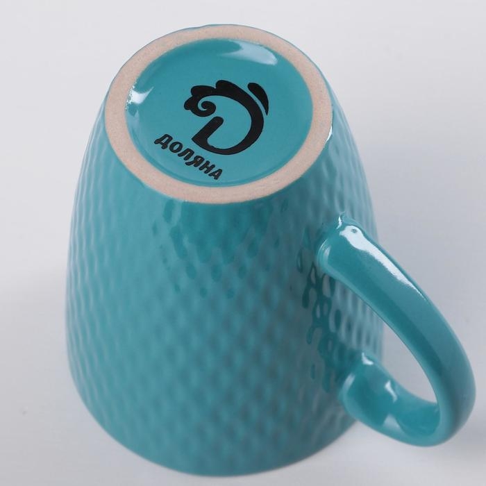 Кружка керамическая Доляна &laquo;Лилу&raquo;, 190 мл, цвет голубой