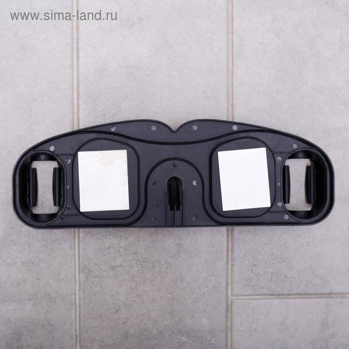 Держатель для швабр, 30&times;10&times;5 см, на липучке, с крючком, цвет МИКС