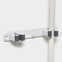 Держатель для швабр Доляна, 3 отделения, с крючком 22&times;2,5&times;5 см, цвет белый