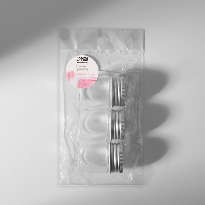 Баночки для хранения бисера, d = 3 &times; 4 см, 3 шт