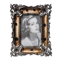 Фоторамка полистоун 10х15 см "Эмануэль" состаренное золото с серебром 23х18,5 см
