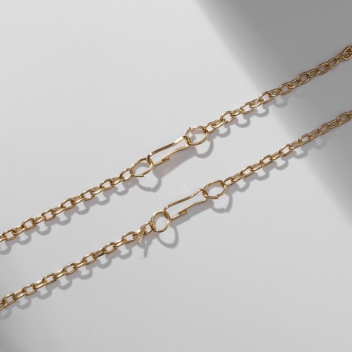 Кулоны &laquo;Неразлучники&raquo; клыки, цвет чёрно-голубой в золоте, 45 см