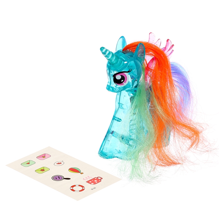 Игрушка-сюрприз &laquo;Сверкающий пони&raquo; со светом и татуировками, МИКС