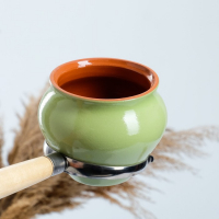 Набор "Вятская керамика №2" 6х0,5 + ухват + полка, салатовый