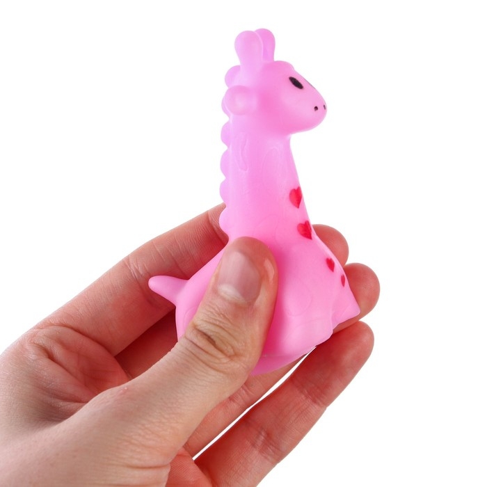 Резиновая игрушка для ванны &laquo;Жирафик&raquo;, 7 см, с пищалкой, цвет МИКС, 1 шт, Крошка Я