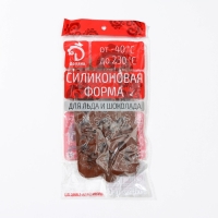 Форма для шоколада Доляна &laquo;Дино&raquo;, силикон, 21&times;11&times;2 см, 12 ячеек (4&times;2,5&times;2 см), цвет коричневый