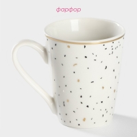 Кружка фарфоровая Доляна &laquo;Шоколадная крошка&raquo;, 350 мл, цвет белый