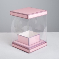 Коробка подарочная для цветов с вазой и PVC окнами складная, упаковка, &laquo;Вдохновение&raquo;, 16 х 23 х 16 см