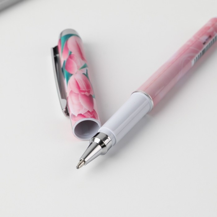 Ручка шариковая пластиковая в открытке &laquo;С 8 марта&raquo; синяя паста, 1,0 мм