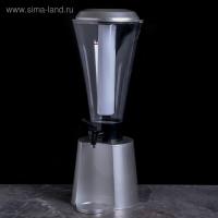 Башня пивная &laquo;Металлик&raquo;, 3 л, колба с подсветкой, 2 батарейки, цвет серебристый