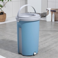 Швабра с отжимом и ведро Доляна: ведро с отсеками 10 л, 24&times;38 см, швабра плоская 32&times;12&times;120 см, насадка с карманами с двух сторон