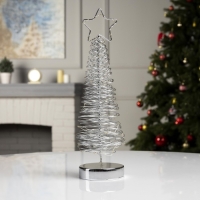 Светодиодная фигура &laquo;Ёлка плетёная&raquo; 10 &times; 38 &times; 10 см, металл, батарейки АААх3 (не в комплекте), свечение белое