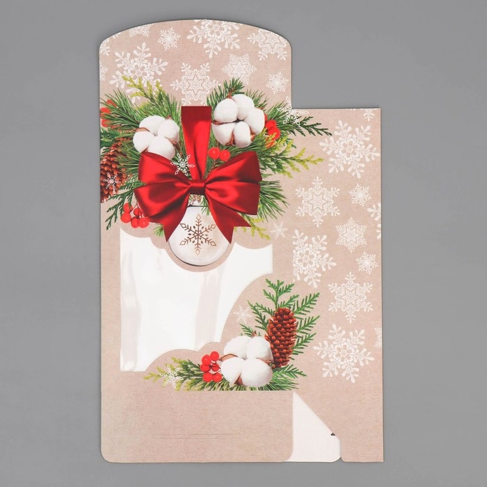 Коробка подарочная новогодняя складная &laquo;Хлопок&raquo;, 15 х 7 х 22 см, Новый год