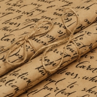 Бумага упаковочная, крафт "Рукопись", 70х100 см, 1 лист