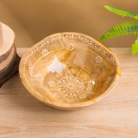 Салатник "Пряник" дерево манго 23х23х10,5 см