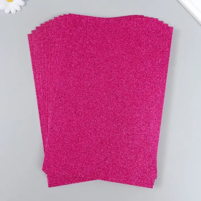 Фоамиран глиттерный Magic 4 Hobby 2 мм  цв. малиновый, 20х30 см