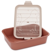 Туалет "Мур-мяу" для кошек с сеткой 33,2 х 25,6 х 7,2 см, коралловая