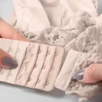 Застёжка для бюстгальтера, удлинитель, 3 ряда 3 крючка, 5&times;5.5 см, бежевая