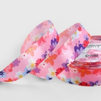 Лента атласная &laquo;Розовый букет&raquo;, 25 мм &times; 23 &plusmn; 1 м, разноцветная