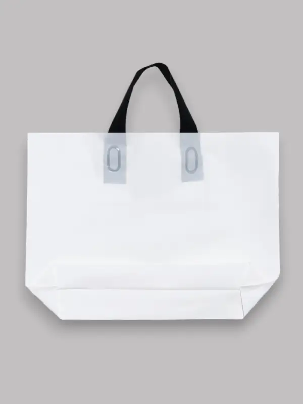 Пакет с петлевой ручкой белый 35 х 25 х 8 см 80 мкм