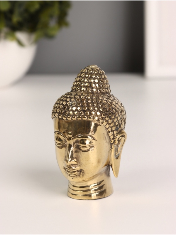 Сувенир бронза "Голова Будды" 4х4х7 см