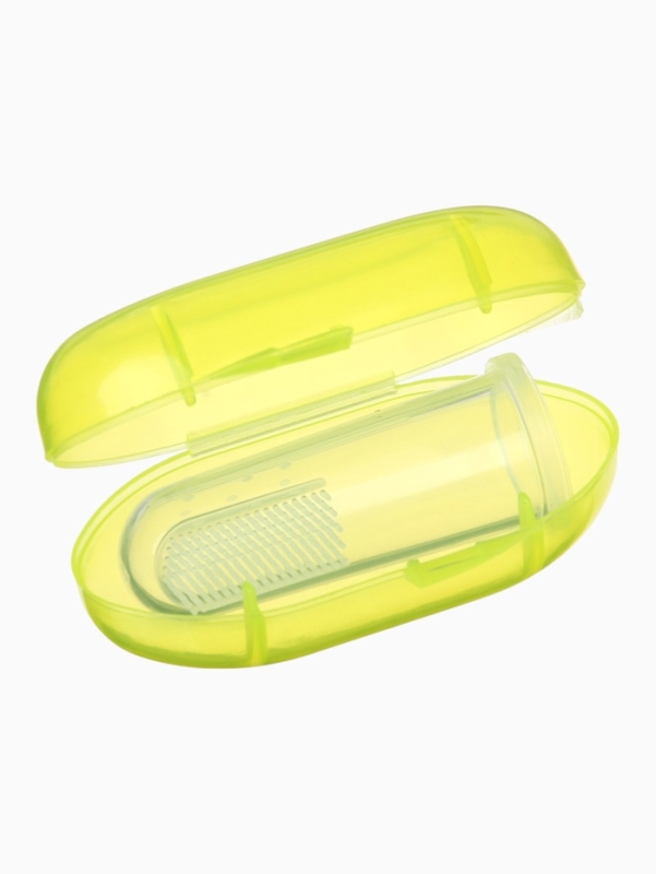 Прорезыватель - массажер детский в контейнере, 3 в 1, на палец, силиконовый от 3 мес.