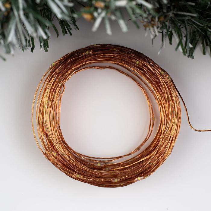 Гирлянда &laquo;Нить&raquo; 20 м роса, IP20, медная нить, 200 LED, свечение белое, 12 В