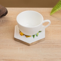 Подставка под горячее (набор 4 шт) "Лимоны" дерево манго 15х13х5 см