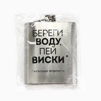 Фляжка &laquo;Мудрость&raquo;, 460 мл, серебристая