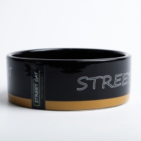 Миска керамическая "Черный кот" 300 мл  12,5 х 4,5 см, черная