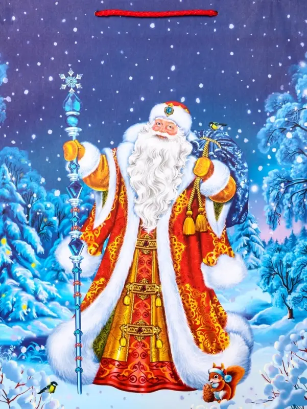 Пакет подарочный новогодний ламинированный, &laquo;Дед Мороз&raquo; , 33&times;10&times;42.5 см