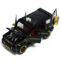 Машина металлическая, инерционная, 1:24, открываются двери, капот, багажник, цвет чёрный