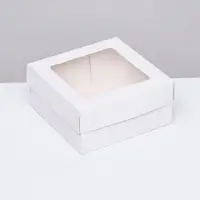 Кондитерская упаковка, белая, 17&times;17&times;8 см