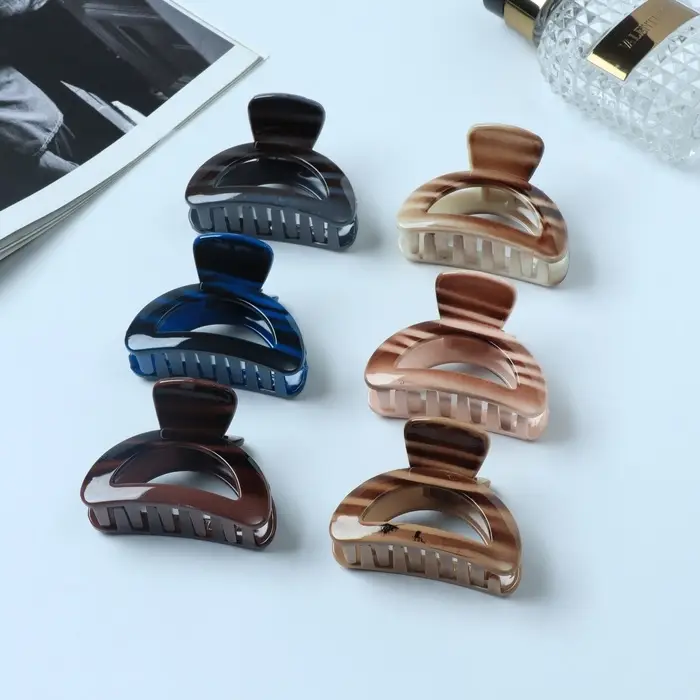 Крабик для волос &laquo;Виола&raquo;, полосы, 6 см, МИКС