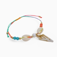 Браслет на нити &laquo;Ракушка&raquo; ассорти (неделимая фасовка 12 шт., цена за шт.), цветной в золоте