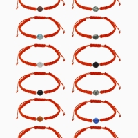 Браслет-оберег &laquo;Красная нить&raquo; шар №8 (неделимая фасовка 12 шт., цена за шт.), цветной в серебре
